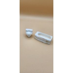 VINTAGE  STROMBECKER DOLLHOUSE WOOD Toilet And Early Tub bathroom